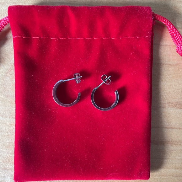 Silver Love Hoop Earrings - Picture 4 of 9